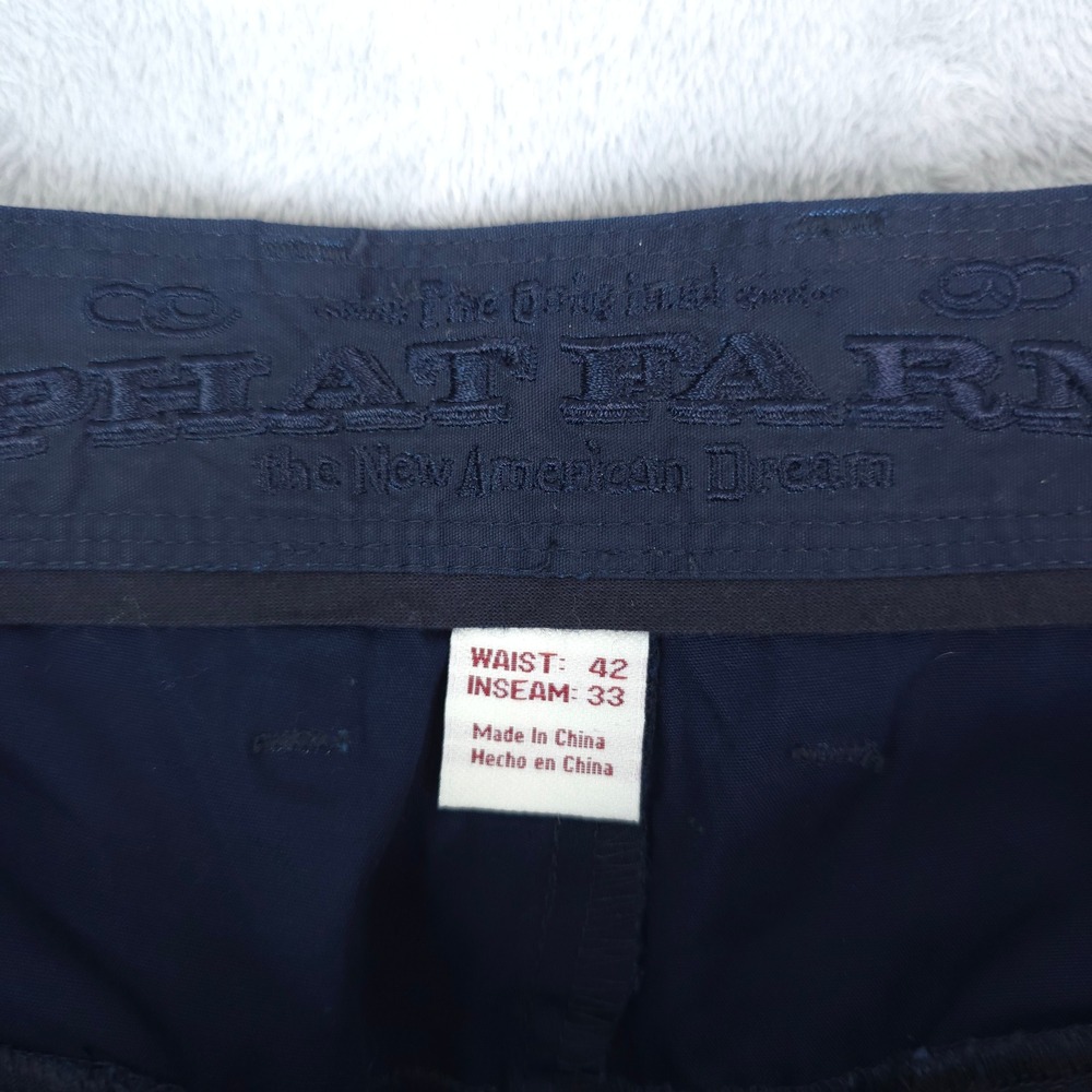 Phat‎ Farm Pants Mens 42x33 Navy Blue Streetwear Y2K Hip Hop Urban - Picture 12 of 15